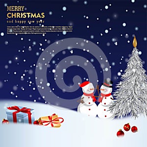 Merry Christmas background. Winter Holiday Posters or banners design in modern realistic style