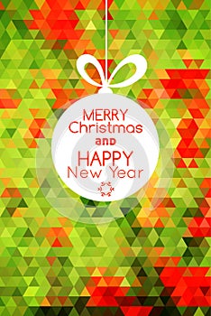 Merry Christmas ball card abstract background