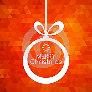 Merry Christmas ball card abstract red background