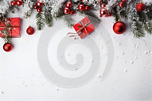 Merry Christmas banner with blank space for text, Winter holidays background.