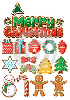 Merry Christmas banner with Christmas ornaments