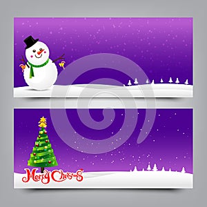 Merry Christmas banner collection for greeting card