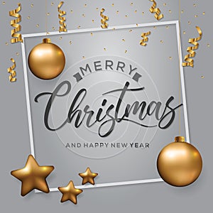 Merry Christmas Banner. Greeting card.