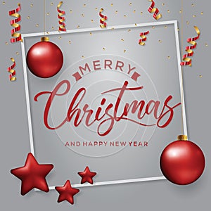 Merry Christmas Banner. Greeting card.