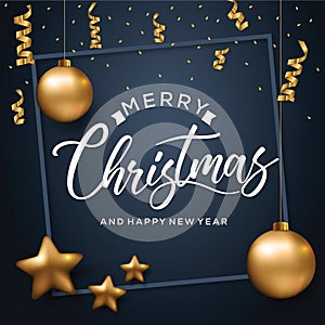 Merry Christmas Banner. Greeting card.