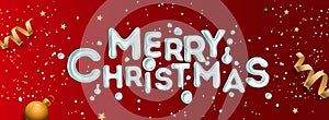 Merry Christmas banner. Horizontal Christmas poster, greeting cards, headers, website, vector illustration.