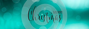 Merry Christmas Banner. Panoramic Holidays background with bokeh.