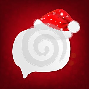 Merry Christmas Banner With Santa Claus Cap