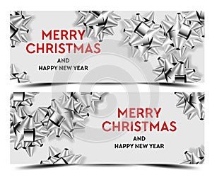 Merry Christmas banners poster template design vector