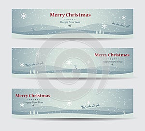 Merry Christmas banners set design