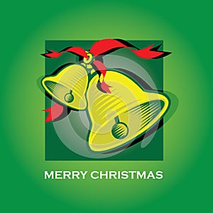 Merry Christmas Bells Green Greeting Card