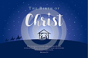 Merry Christmas, birth of Christ banner