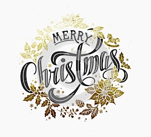 Merry Christmas Calligraphic Lettering Design
