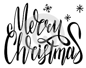 Merry Christmas. Calligraphy font style banner. lettering