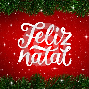 Merry Christmas calligraphy text in portuguese photo