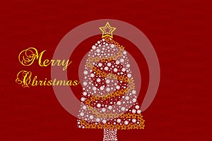 Merry christmas card with colorful tree vector