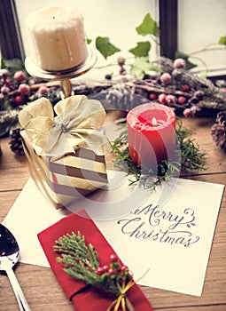 Merry Christmas Card Present Concept