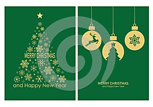 Merry Christmas card set. Christmas elements