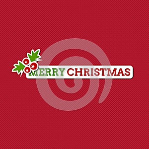 Merry Christmas card with stylized sticker
