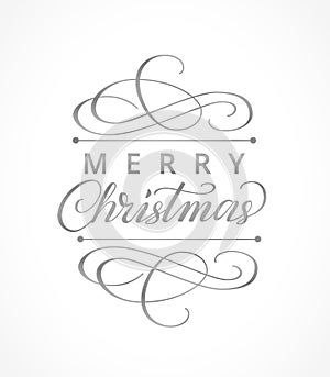 Merry christmas card with typographic design elements