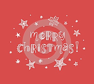 Merry Christmas card. Typography poster design