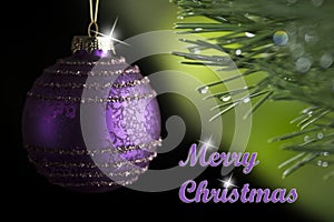 Merry Christmas card violet stars
