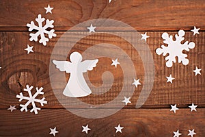 Merry Christmas cards decorations in paper cutting style