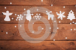 Merry Christmas cards decorations in paper cutting style