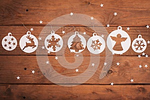 Merry Christmas cards decorations in paper cutting style