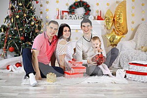 Merry Christmas celebration. Beautiful family. Christmas miracles