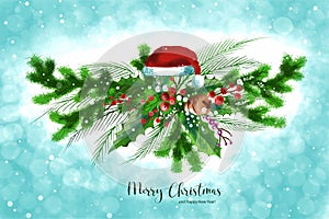 Merry christmas celebration christmas wreath decorative card background