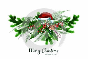 Merry christmas celebration christmas wreath decorative card background