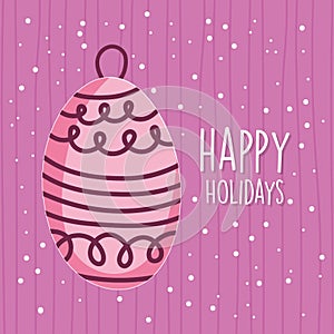 Merry christmas celebration decorative pink ball snow