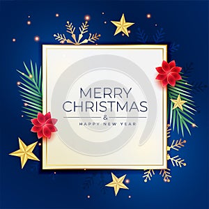 Merry christmas celebration poster with xmas elements design