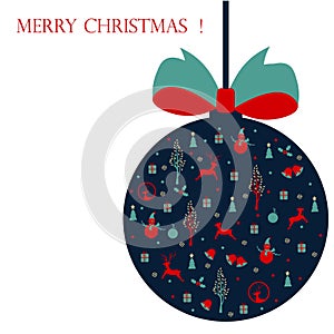 Merry Christmas ,Christmas card with icons