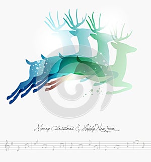 Merry Christmas contemporary jumping deers