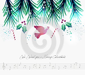 Merry Christmas contemporary musical card