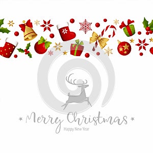 Merry Christmas decoration for holiday vector illustration.