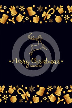 Merry Christmas decoration for holiday vector illustration.
