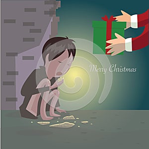 Merry christmas for Disadvantaged children. photo