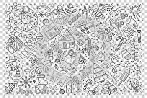 Merry christmas doodle set photo