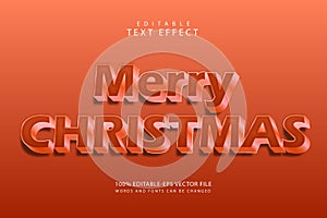 Merry christmas editable text effect 3 dimension emboss modern style