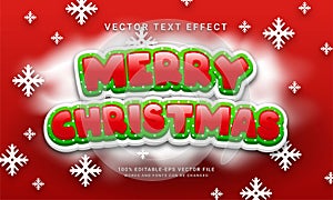 Merry christmas editable text effect with natal event theme