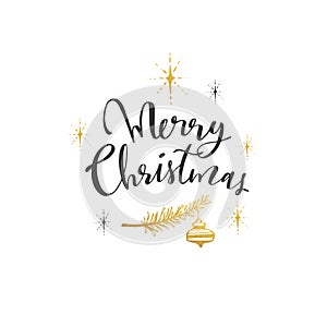 Merry Christmas everyone. Vector Modern Brushpen Calligraphy, Lettering design