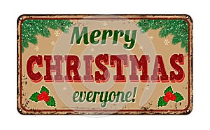 Merry Christmas everyone, vintage metal sign