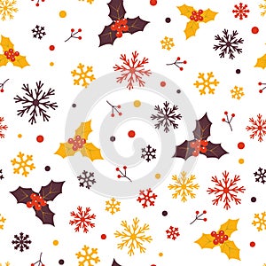 Merry Christmas Flat Vector Pattern