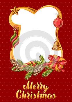 Merry Christmas frame design.