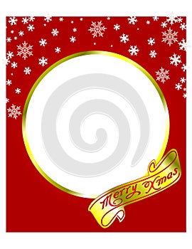 Merry Christmas frame with snowflakes. Vector illustration.