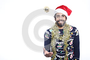 Merry Christmas in front of a white background