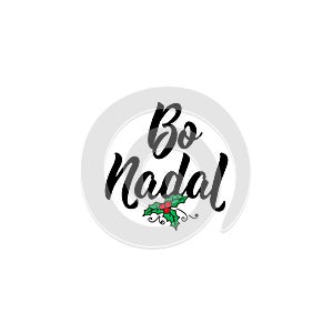 Merry Christmas in Gallic. Holiday lettering. Hand drawn vector illustration